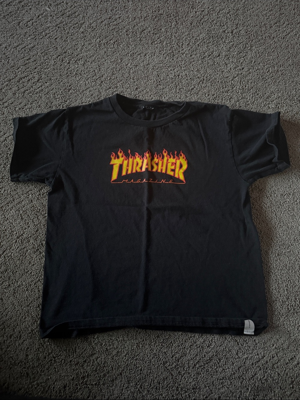 Thrasher Kids Black Flame Logo Tee-L